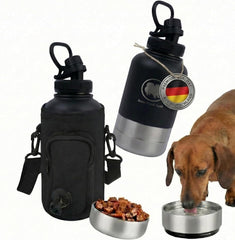 Hundetrinkflasche Mit Futternapf und Tragetasche